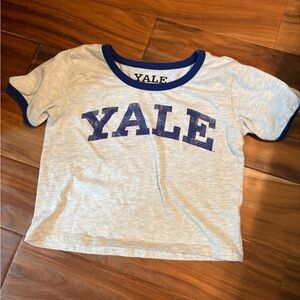 Women’s baby doll tee Yale university Gray and Blue Short Sleeve‎ Tee small 0127